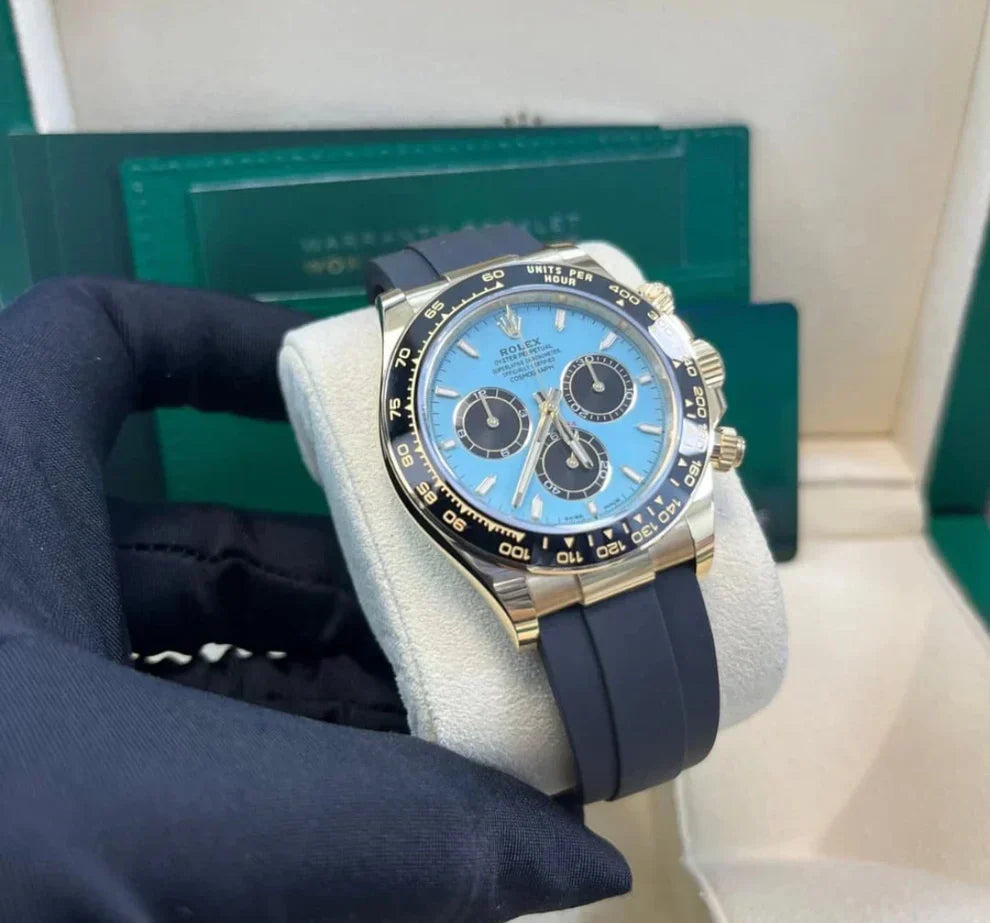 Rolex Daytona / Gold Blau-Türkis